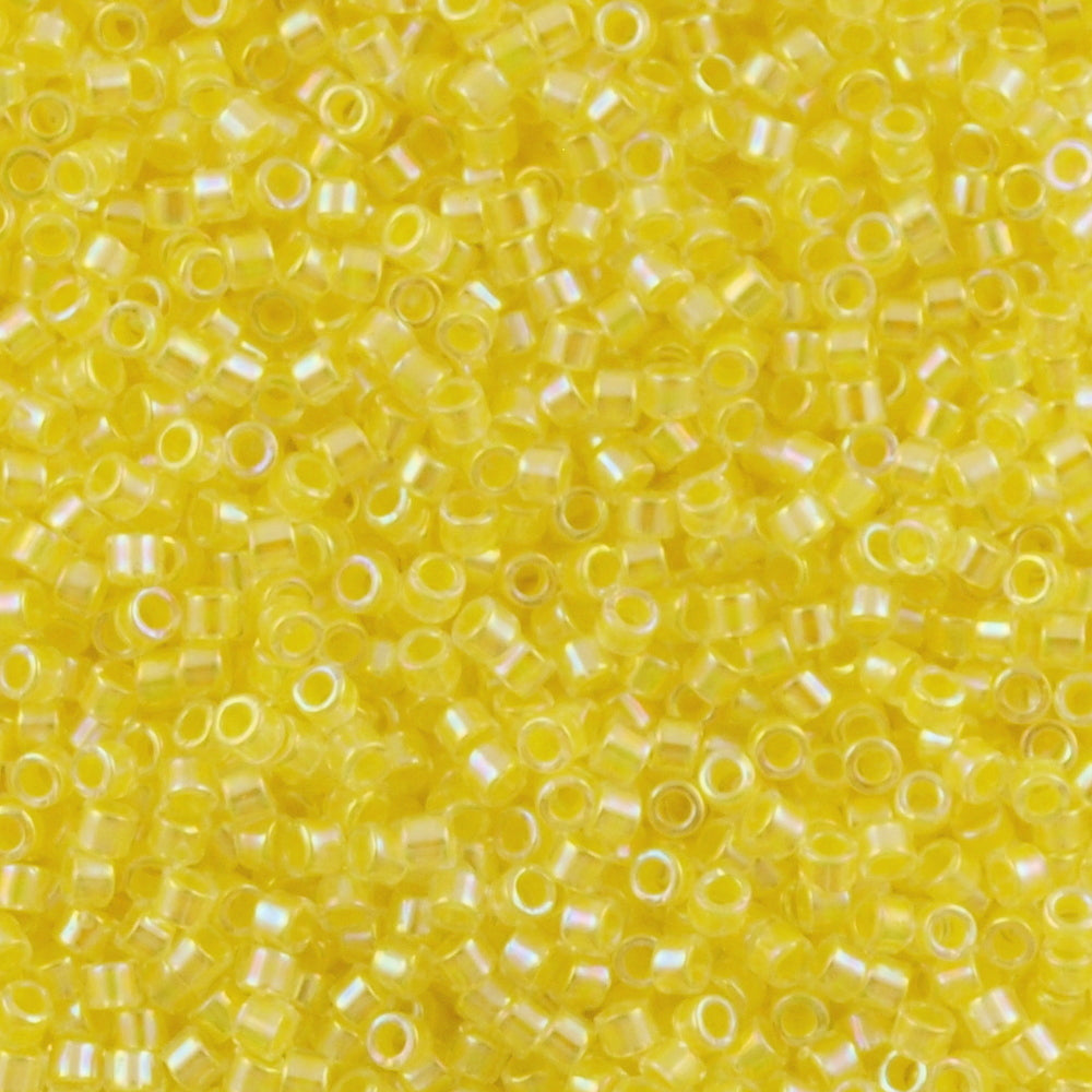 Miyuki Delica Seed Bead 10/0 Inside Dyed Color Soft Yellow AB 7g Tube DBM53