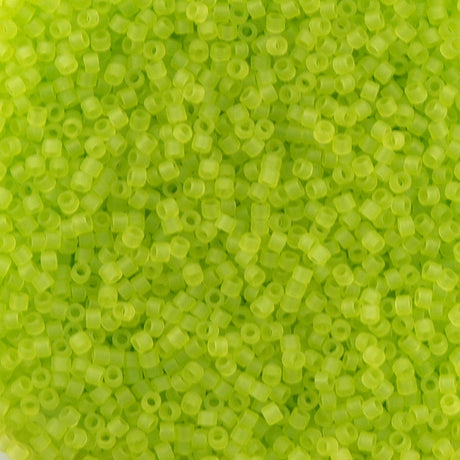 Miyuki Delica Seed Bead 11/0 Matte Transparent Peridot 2-inch Tube DB766