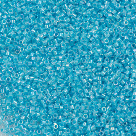Miyuki Delica Seed Bead 10/0 Lined Sky Blue AB 7g Tube DBM57