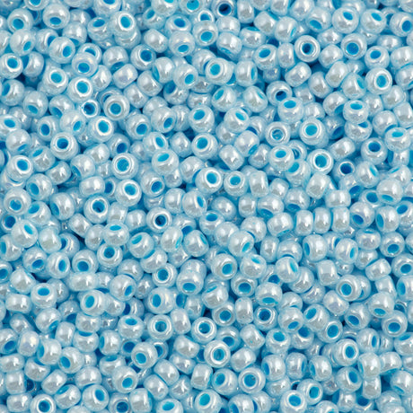 Miyuki Round Seed Bead 8/0 Aqua Lined White Pearl 22g Tube (430)