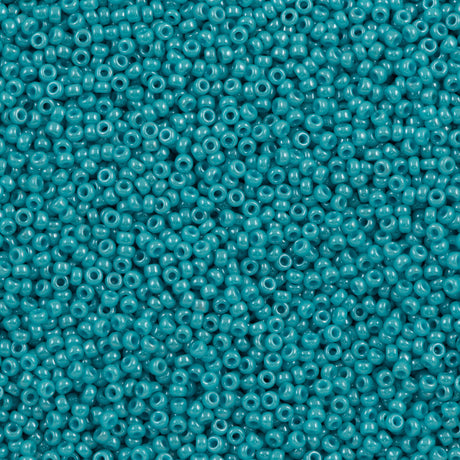 Miyuki Round Seed Bead 8/0 Opaque Turquoise Glazed Luster 25g (2470)