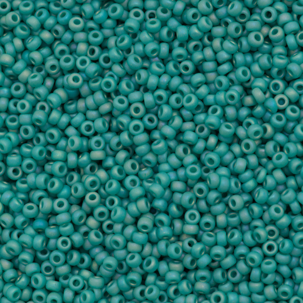 Miyuki Round Seed Bead 8/0 Opaque Matte Turquoise AB 25g (412FR)