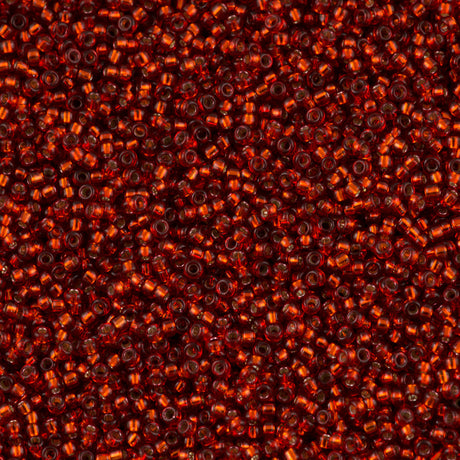 Miyuki Round Seed Bead 15/0 Dyed Silver Lined Dark Burnt Orange 2-inch Tube (1434)