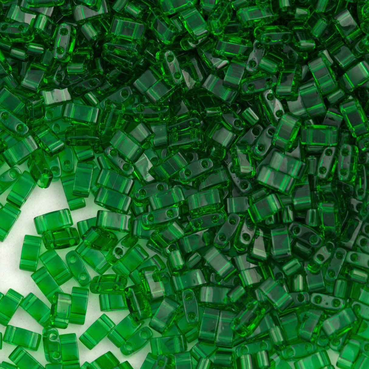 Miyuki Half Tila Seed Bead Transparent Green 7.5g Tube (146)