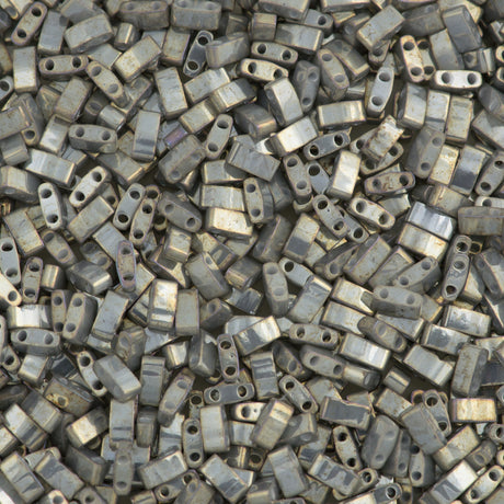Miyuki Half Tila Seed Bead Galvanized Grey Luster 7.5g Tube (1865)