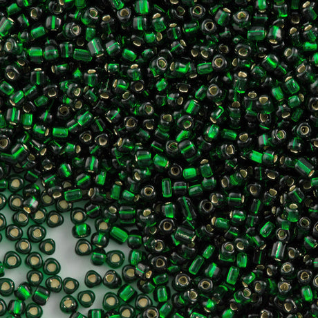 Miyuki Triangle Seed Bead 10/0 Silver Lined Emerald 15g (1806)