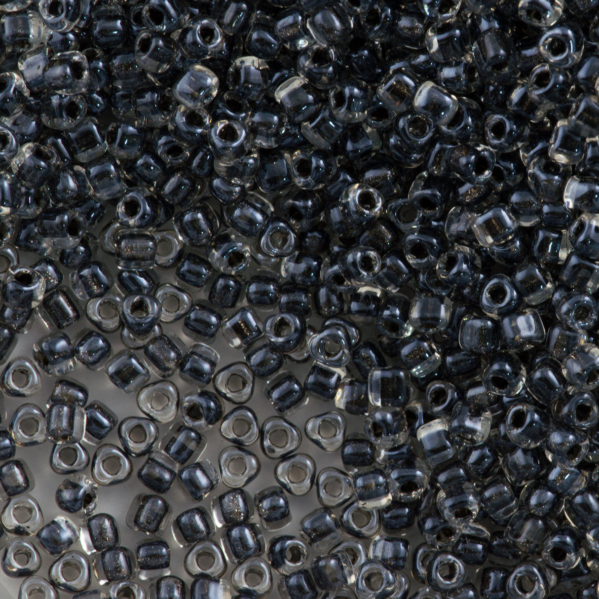 Miyuki Triangle Seed Bead 8/0 Inside Color Lined Sparkle Charcoal 15g (1559)