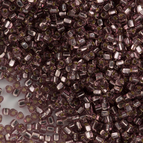 Miyuki Triangle Seed Bead 8/0 Silver Lined Smoky Amethyst 15g (1804)