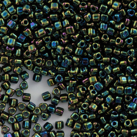 Miyuki Triangle Seed Bead 8/0 Metallic Green 15g (453)