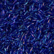 Miyuki 2x6mm Twisted Bugle Bead Transparent Cobalt Blue AB 25g (177)