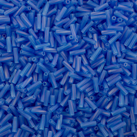 Miyuki 2x6mm Twisted Bugle Bead Transparent Matte Sapphire AB 25g (261F)