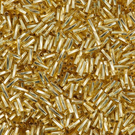 Miyuki 2x6mm Twisted Bugle Bead Silver Lined Gold 25g (3)