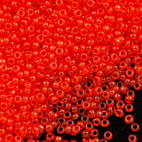 Miyuki Round Seed Bead 15/0 Transparent Orange 2-inch Tube (139)