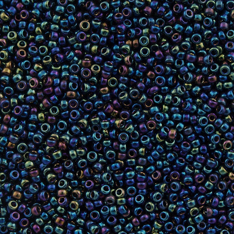 Miyuki Round Seed Bead 15/0 Metallic Purple Green Iris 2-inch Tube (455)