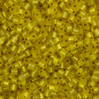 Miyuki 3mm Cube Seed Bead Matte Silver Lined Yellow 15g (6F)