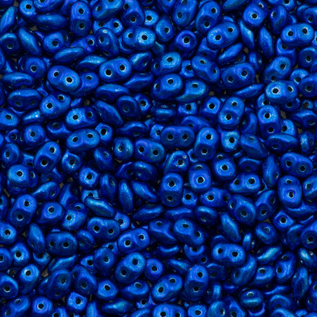 Super Duo 2x5mm Two Hole Beads Metalust Crown Blue 22g Tube (24203)
