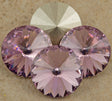 Four TRUE CRYSTAL 14mm Rivoli Light Amethyst (212)