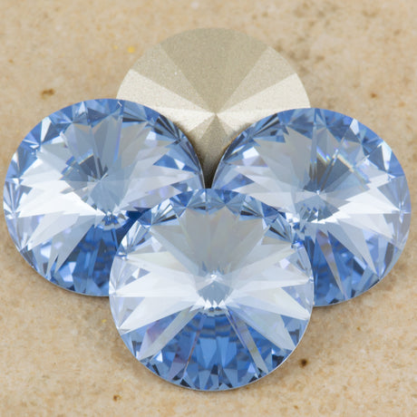 Four TRUE CRYSTAL 14mm Rivoli Light Sapphire (211)