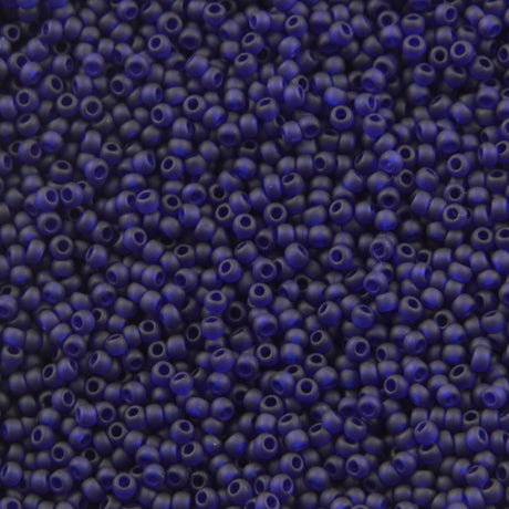 Toho Round Seed Bead 11/0 Transparent Matte Dark Cobalt 2.5-inch Tube (8DF)