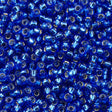 Toho Round Seed Beads 6/0 Silver Lined Montana Blue 2.5-inch tube (35)