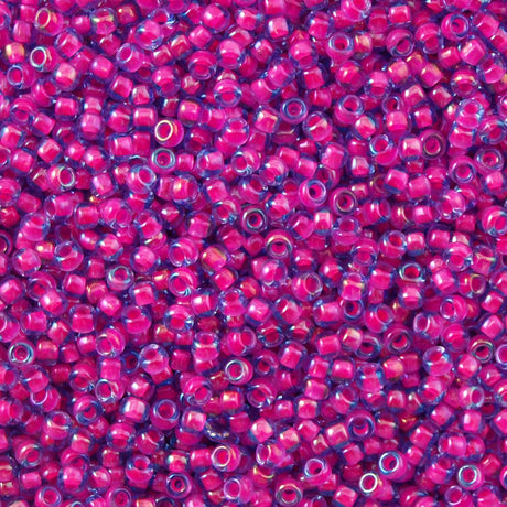 Toho Round Seed Bead 11/0 Inside Color Lined Pink Purple 2.5-inch Tube (980)
