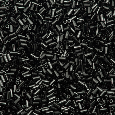25g Toho 3mm Bugle Bead Opaque Black (49)