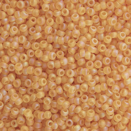 Toho Round Seed Bead 11/0 Transparent Matte Amber AB 2.5-inch Tube (162F)
