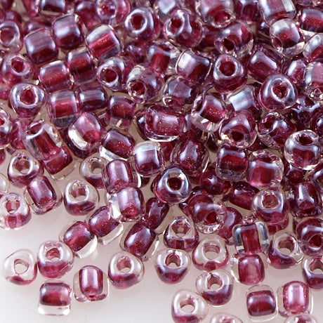 Miyuki Triangle Seed Bead 8/0 Inside Color Lined Burgundy 15g (1118)