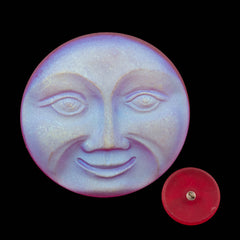 Czech 31mm Moon Face Button Scarlet Red Matte AB