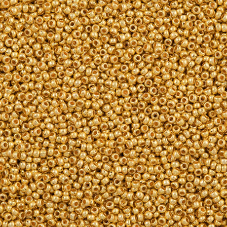 Czech Seed Bead 8/0 Metallic Gold 2-inch Tube (18581)
