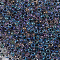 Czech Seed Bead 8/0 Black Lined AB 50g (58549)