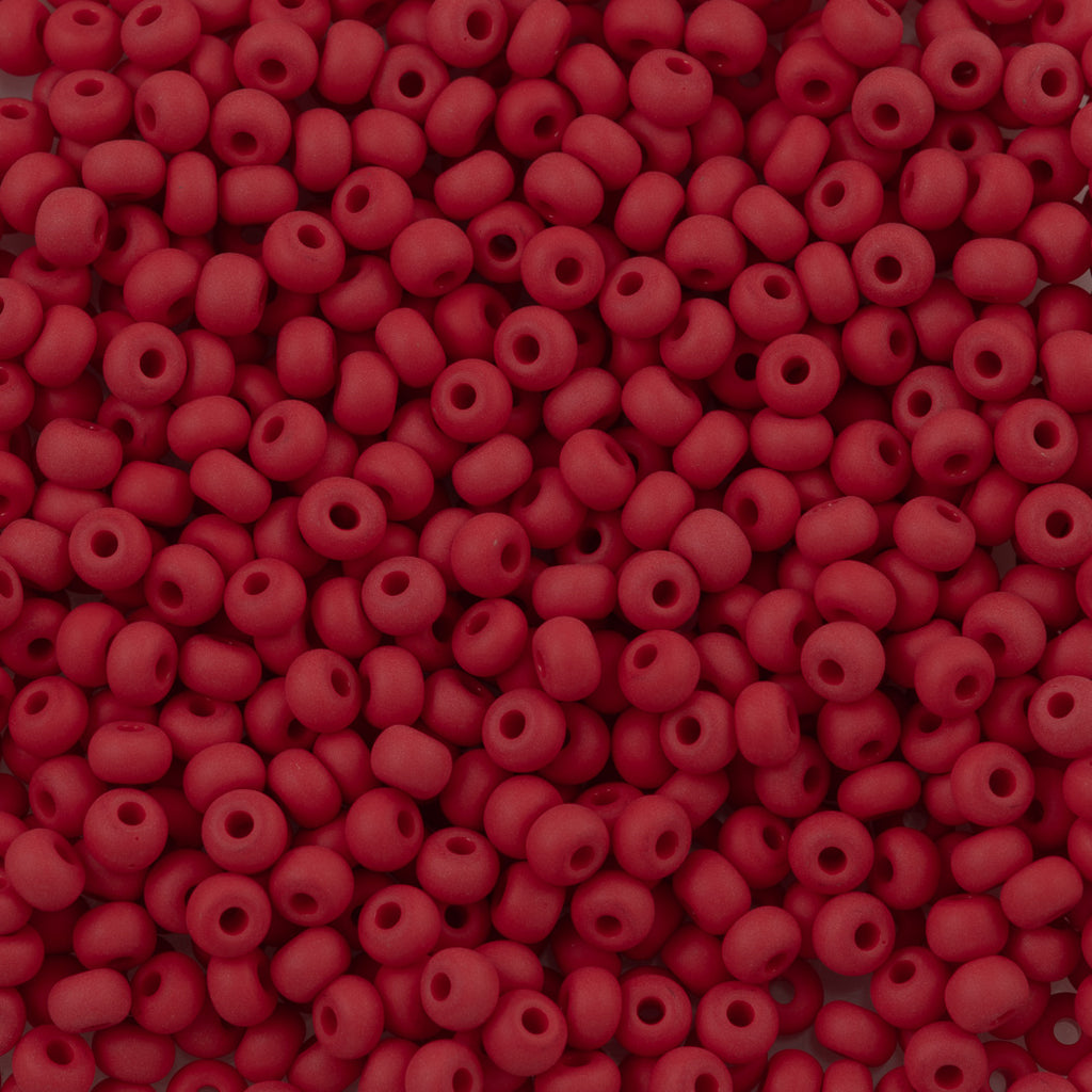 Czech Seed Bead 8/0 Opaque Red Matte (93190M)