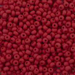 Czech Seed Bead 8/0 Opaque Red Matte 50g (93190M)