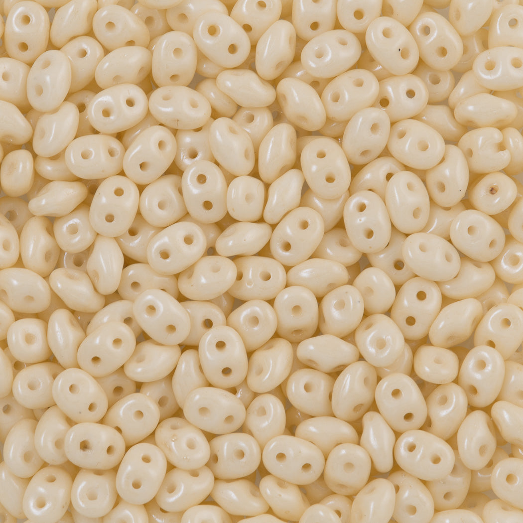 Super Duo 2x5mm Two Hole Beads Opaque Champagne Luster (14413P)