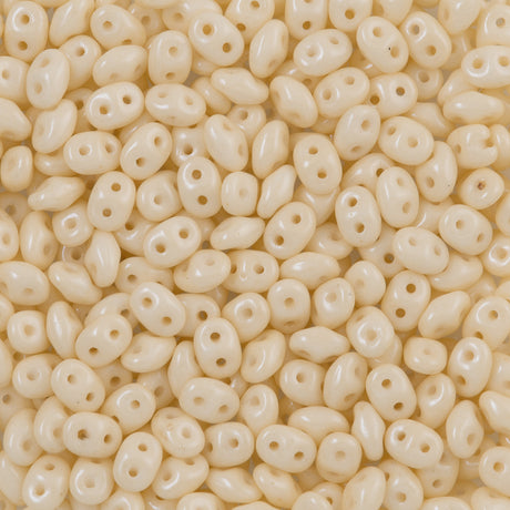 Super Duo 2x5mm Two Hole Beads Opaque Champagne Luster (14413P)
