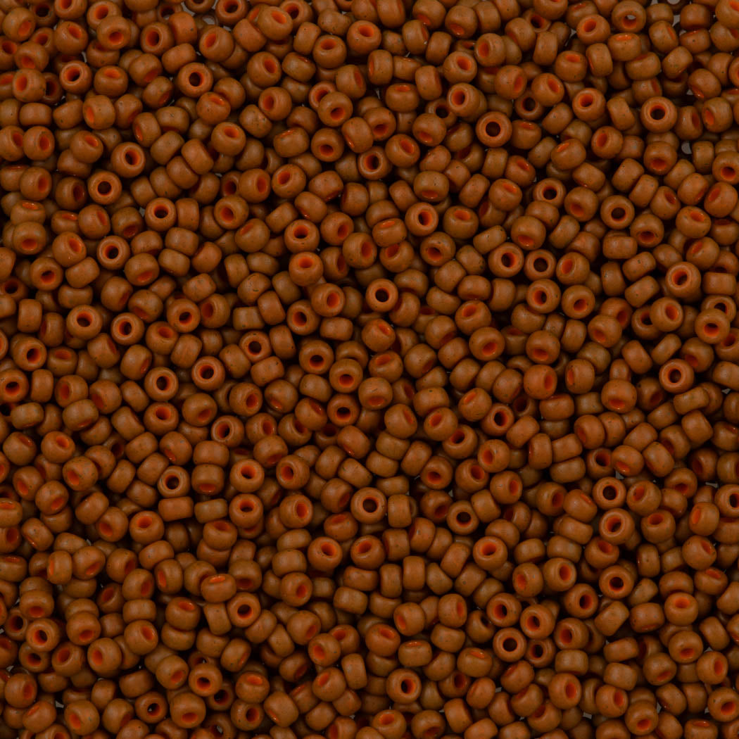 Miyuki Round Seed Bead 11/0 Opaque Matte Dyed Brown Orange (2043)