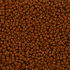 Miyuki Round Seed Bead 11/0 Opaque Matte Dyed Brown Orange 22g Tube (2043)