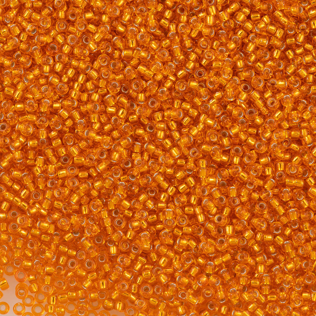 50g Miyuki Round Seed Bead 11/0 Silver Lined Orange (8)