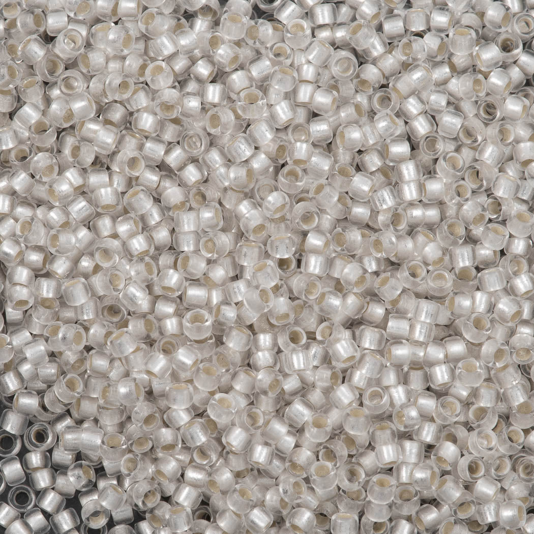 Toho Round Seed Bead 11/0 Transparent Matte Silver Lined Crystal (21F)