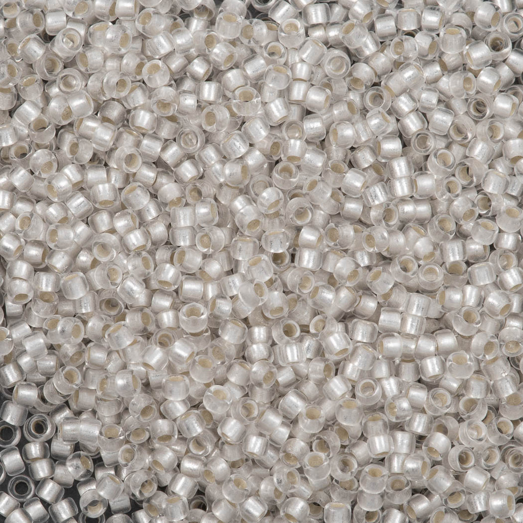 Toho Round Seed Bead 11/0 Transparent Matte Silver Lined Crystal (21F)