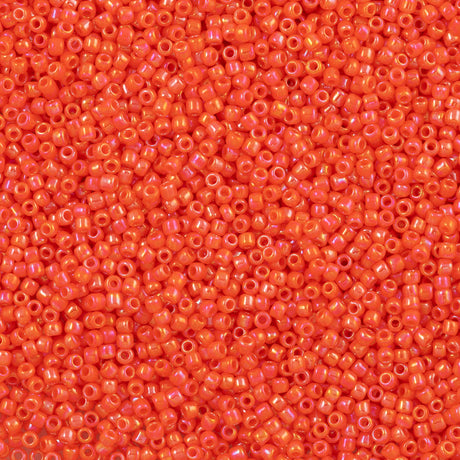 50g Toho Round Seed Bead 11/0 Opaque Coral AB (410)