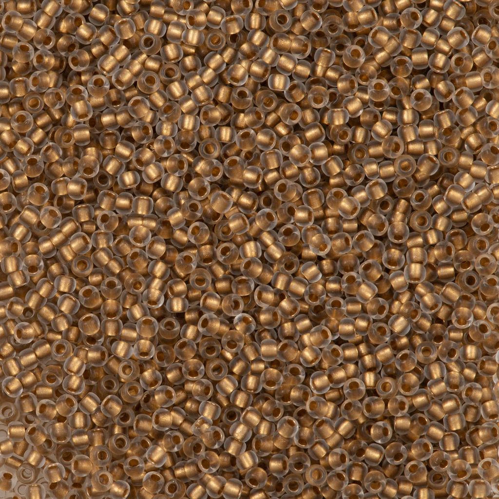 50g Toho Round Seed Bead 11/0 Inside Color Lined Matte Gold (989F)
