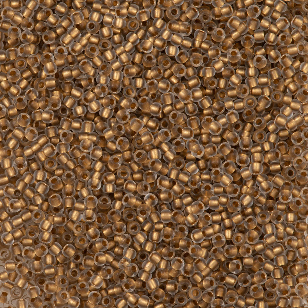 Toho Round Seed Bead 15/0 Inside Color Lined Matte Gold (989F)