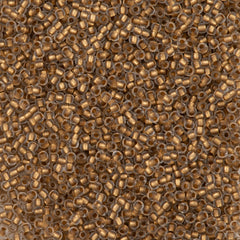 Toho Round Seed Bead 15/0 Inside Color Lined Matte Gold 2.5-inch Tube (989F)
