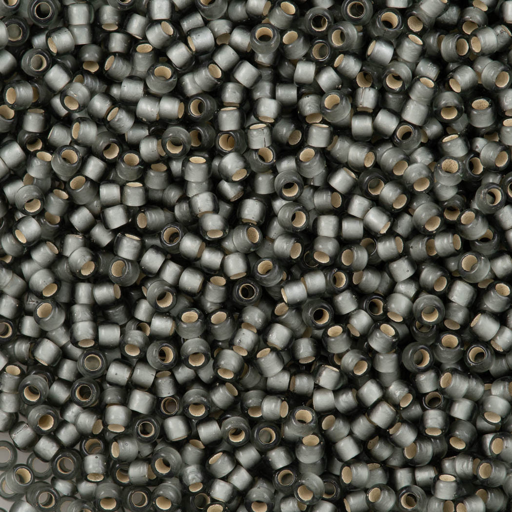 50g Toho Round Seed Bead 8/0 Silver Lined Transparent Matte Gray (29BF)