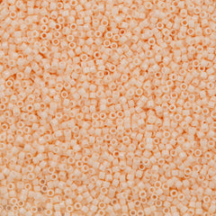 25g Miyuki Delica Seed Bead 11/0 Opaque White Glazed Peach & Cream DB1492