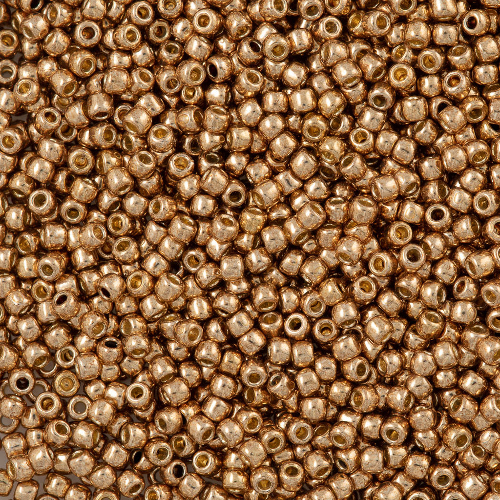 50g Toho Round Seed Bead 11/0 PermaFinish Galvanized Golden Fleece (592PF)