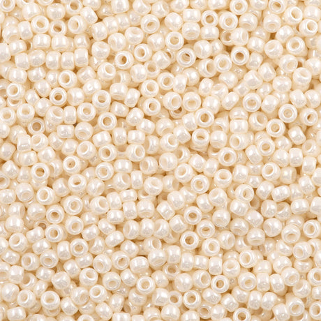 50g Toho Round Seed Bead 8/0 Opaque Luster Light Beige (123L)