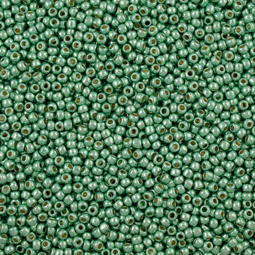 50g Toho Round Seed Bead 8/0 PermaFinish Galvanized Mint Green (570PF)