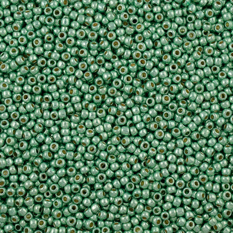 50g Toho Round Seed Bead 8/0 PermaFinish Galvanized Mint Green (570PF)